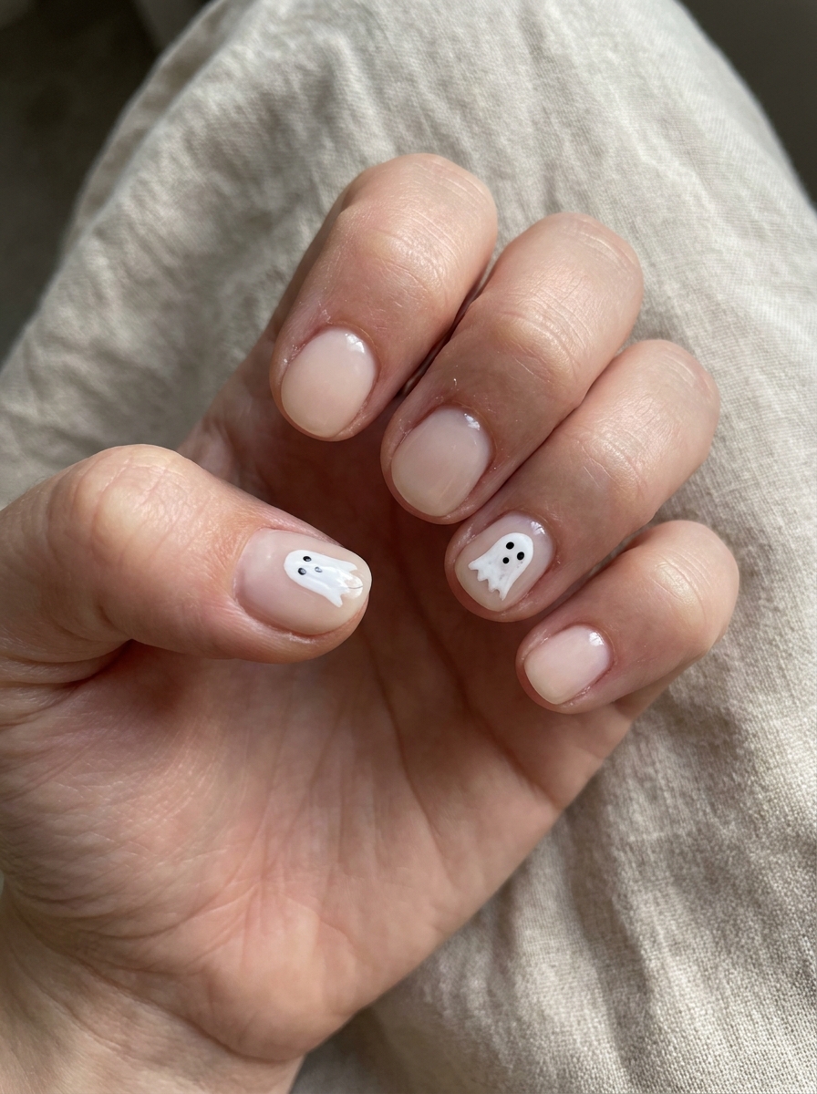 Mini Ghost Nails als Halloween Nails Kurz Inspiration 2026